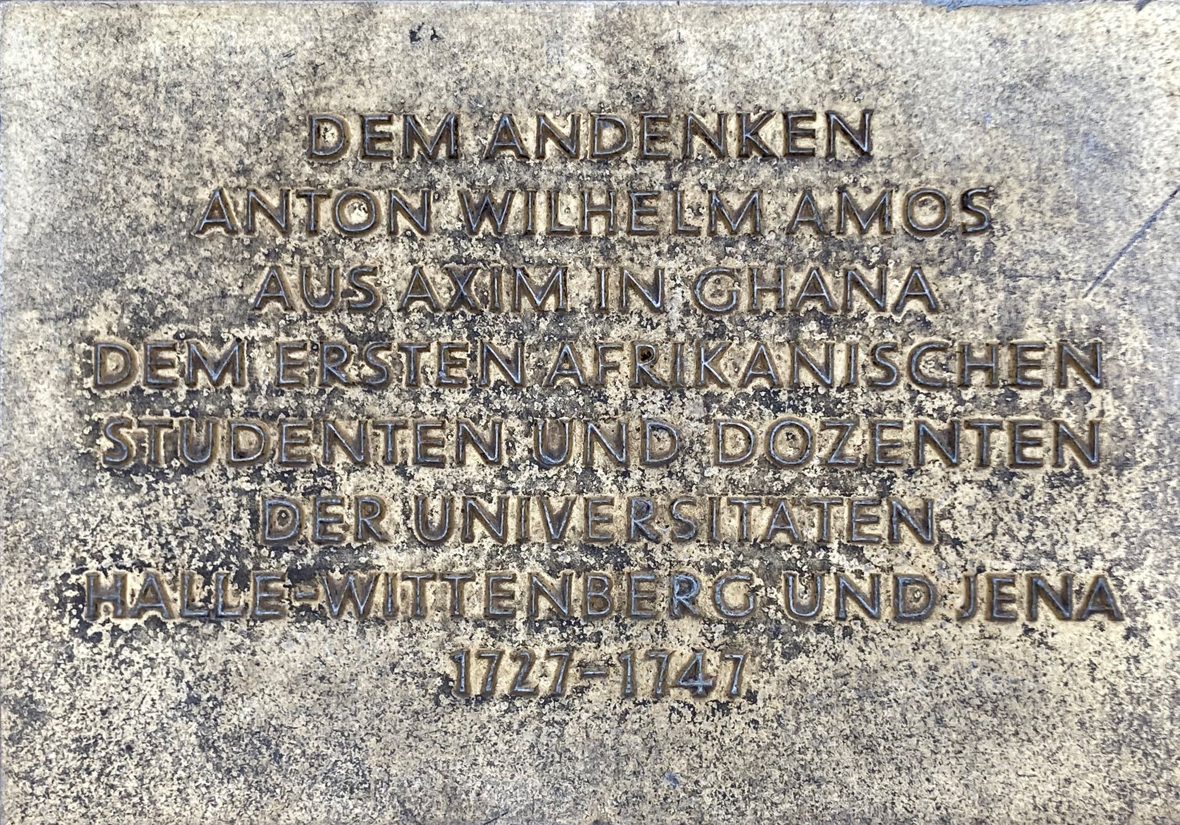 On the commemoration in Germany of Anton Wilhelm Amo