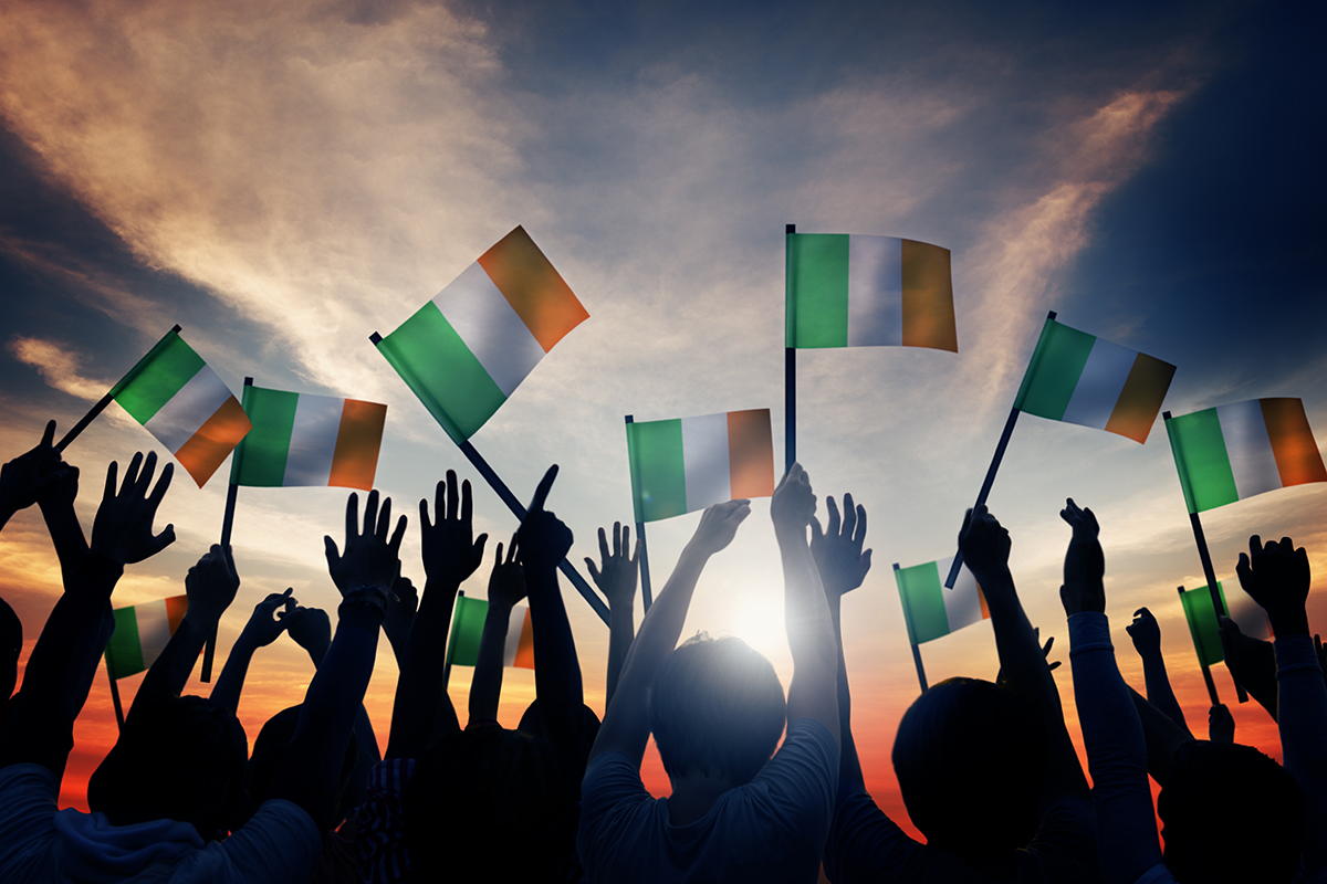 shutterstock_Irish flags